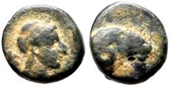 Ancient Coins - Troas, Kebren AE9 Ram / Apollo