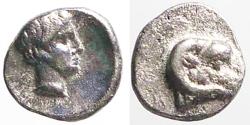 Ancient Coins - Troas, Kebren AR5 Tetartemorion. Apollo / Ram