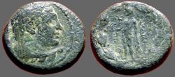 Ancient Coins - Sardes, Lydia AE16 Herakles / Apollo w. bird & laurel branch