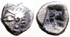Ancient Coins - Ionia, Phokaia. AR Hemitetartemorion. Athena / incuse square