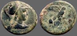 Ancient Coins - Phrygia, Apameia AE22 Athena / Eagle w. caps of Dioskuri