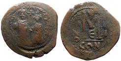 Ancient Coins - Heraclius & Heraclius Constantine AE30 Follis  Constantinople.