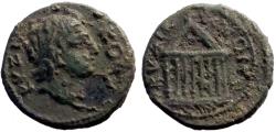 Ancient Coins - Mysia, Cyzicus AE18 quasi autonomous. Hero Cyzicus / Eight columned Temple
