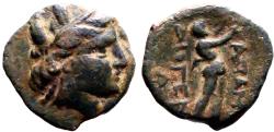 Ancient Coins - Phrygia, Apameia AE15 Turreted Tyche / Marsyas playing aulos