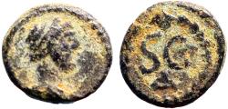 Ancient Coins - Hadrian AE10 SC within wreath. Antioch, Seleucis & Pieria