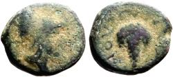 Ancient Coins - Lokris Opuntion AE13 Athena / Grapes w. tendril