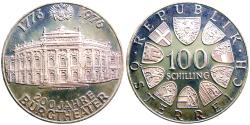 World Coins - Austria 1976. Proof.  100 Schilling AR36