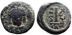 Ancient Coins - Maurice Tiberius AE14 Decanummium. Catania.  year 18