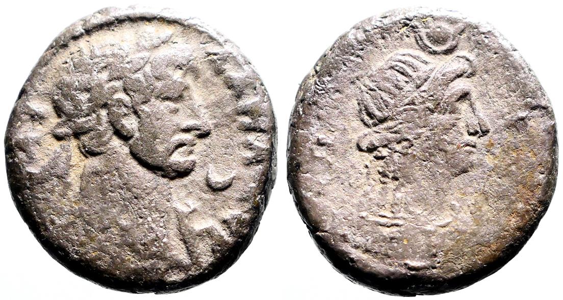 Hadrian AR22 bi-tetradrachm. Isis. Alexandria, Egypt | Roman Imperial Coins