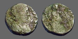 Ancient Coins - Johannes AE4 Salvs Reipvblicae.  Victory adv. w. trophy & captive 