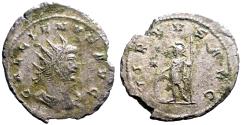 Ancient Coins - Gallienus AE23 silvered Antoninianus.  Virtus