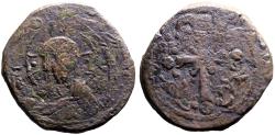 Ancient Coins - Nicephorus III AE25 follis. Bust of Christ facing / Latin Cross, ornamented