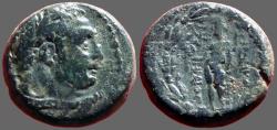 Ancient Coins - Sardes, Lydia AE16 Herakles / Apollo w. bird & laurel branch