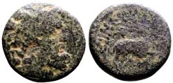 Ancient Coins - Seleucis ad Pieria, Antioch AE19 Zeus / Ram running, star above