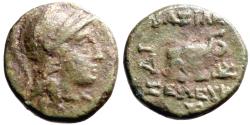 Ancient Coins - Seleukid. Seleukos II Kallinikos AE11.5 Athena / Elephant head