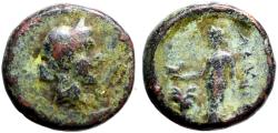 Ancient Coins - Phrygia, Laodicea AE15 bust of Aphrodite / Aphrodite holding dove