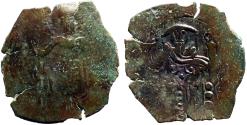 Ancient Coins - Michael VIII Palaeologus AE23 Trachy. St. George / Michael w. labarum & akakia. Constantinople