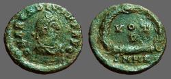 Ancient Coins - Arcadius AE4 Vows in wreath! VOT/V