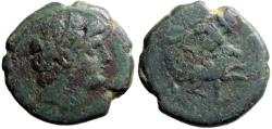 Ancient Coins - Sicily, Gela AE24 River God Gelas / Antiphemos sacraficing Ram