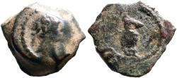 Ancient Coins - Trajan AE15 Dichalkon. Oenoche jug.  Egypt, Alexandria