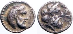 Ancient Coins - Cilicia, Nagidos AR Obol. Pan / Dionysos