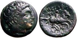 Ancient Coins - Kings of Macedon. Philip III Arrhidaios AE18 Apollo / Horseman