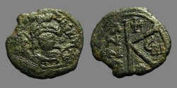 Ancient Coins - Maurice Tiberius AE19 1/2 Follis.  Nicomedia.  year 7