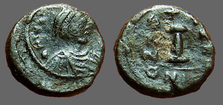 Ancient Coins - Justinian I AE14 Decanummium Nikomedia