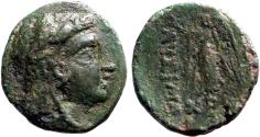 Ancient Coins - Lysimachia, Thrace AE17 Herakles in lion scalp / Nik