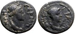 Ancient Coins - Lydia, Stratonikeia AE17 hemiassarion.  pseudo-autonomous issue