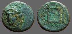 Ancient Coins - Ionia, Colophon AE14 Apollo 3/4 facing / Lyre   