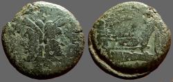 Ancient Coins - Roman Republic AE31 as Janus / Galley Prow 