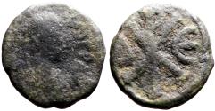 Ancient Coins - Justin I AE14 pentanummium  Chi-Rho Constantinople.