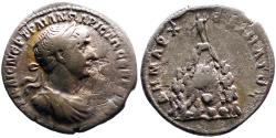 Ancient Coins - Trajan AR18 Drachm. Cappadocia. Caesarea. Mt. Argaeus w. figure of Helios