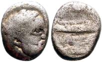 Ancient Coins - Phoenicia, Arados AR13 tetrobol. bearded diety / Galley w. Patakikos