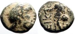 Ancient Coins - Lycaonia, Eikonion AE13 Zeus / Perseus w. head of Medusa