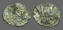 World Coins - Carlos I AE Dinero of Navarra.