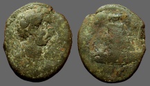 Ancient Coins - Antoninus Pius AE25x21 Zeugma, Syria.  Temple w. peribolos enclosing sacred grove