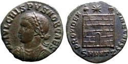 Ancient Coins - Crispus Caesar AE18 Follis. Campgate. Antioch