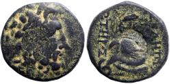 Ancient Coins - Mysia, Pergamon AE20 Asklepios / Serpent coiled on omphalos