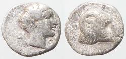 Ancient Coins - Troas, Kebren AR8 Obol. Apollo / Ram