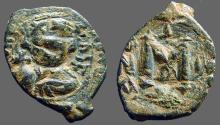 Ancient Coins - Constans II AE20 follis, restruck on earlier flan, SB#1004