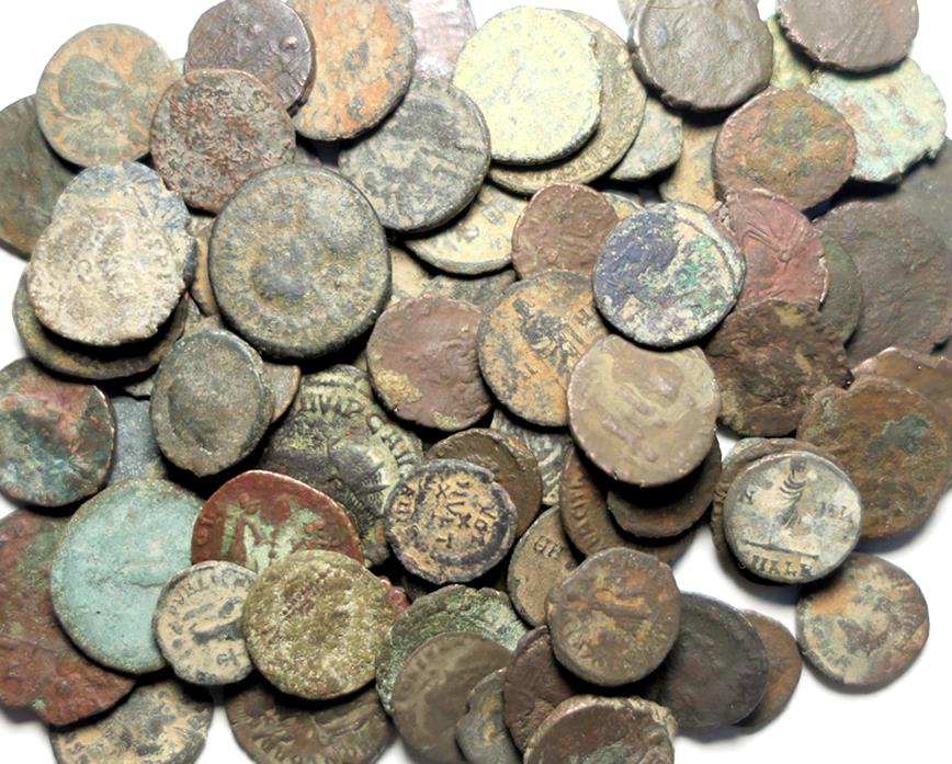 Ancient Coins - Lot of 86 Late Roman Bronze Coins
