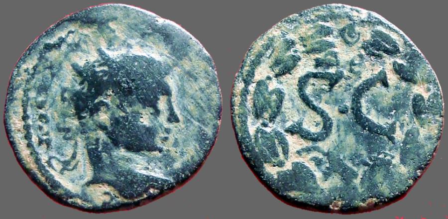 Ancient Coins - Elagabalus AE20. Syria, Antioch.  SC in wreath.
