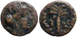 Ancient Coins - Phoenicia, Tyre AE14 Turreted Tyche / Palm Tree