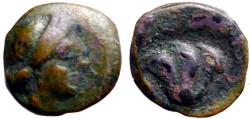 Ancient Coins - Islands off Caria, Rhodes AE11 Nymph Rhodos / Rose
