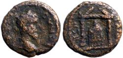 Ancient Coins - Septimius Severus AE14 Perge, Pamphylia.  Temple w. cult statue of Artemis Pergaia