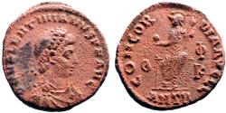 Ancient Coins - Valentinian II AE17 CONCORDIAAVGGG. Antioch