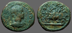 Ancient Coins - Severus Alexander AE27 Caesarea, Cappadocia, Mount Argeus on altar