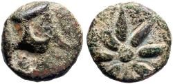 Ancient Coins - Pontos, Mithradates VI AE18 Phrygian cap, countermarks. / Star